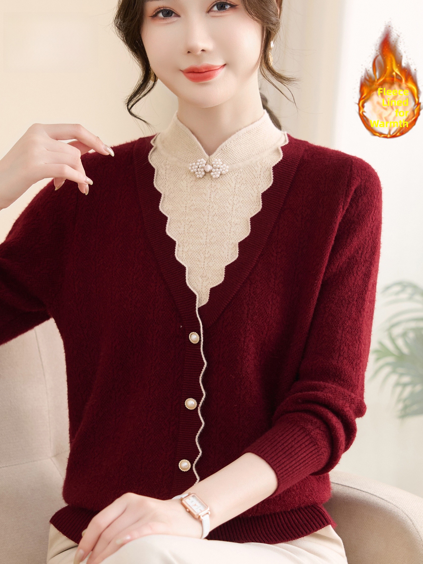 Autumn Winter Thickened Fleece - Women Fashion Over 60 บทวิจารณ์และราคา