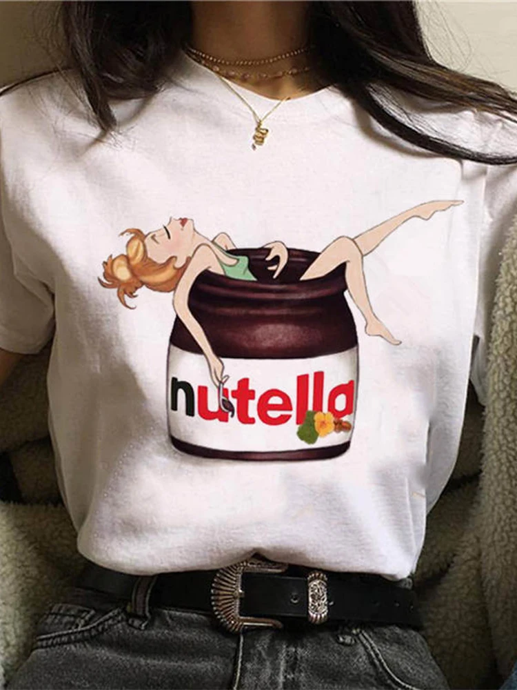 New Nutella Print T Shirt Wome - Women'S Fashion In The 90S บทวิจารณ์และราคา