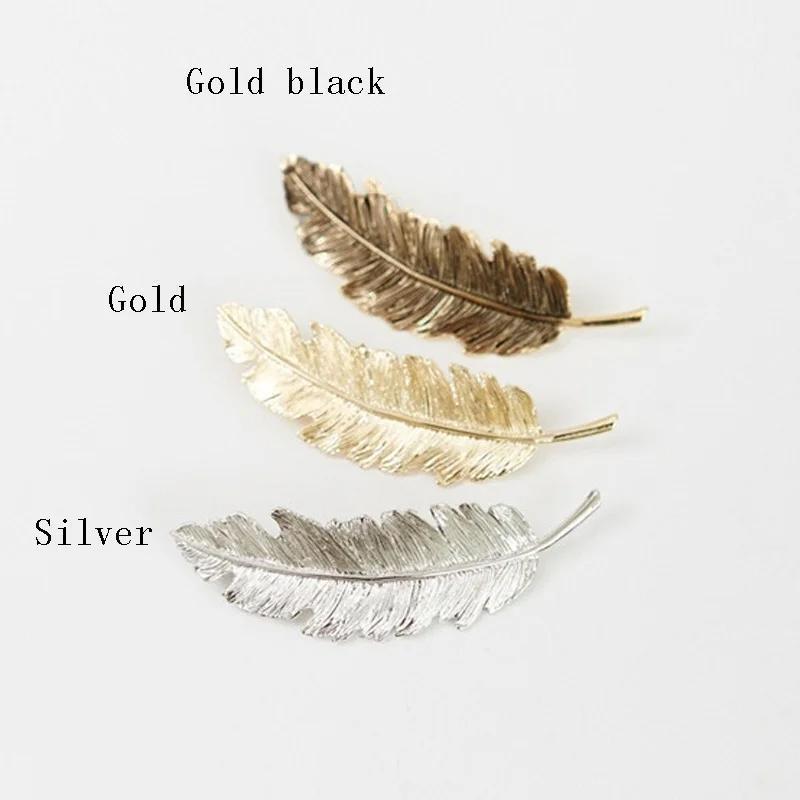 Women Leaf Feather Hair Clip S - Women'S Fashion Jewellery บทวิจารณ์และราคา