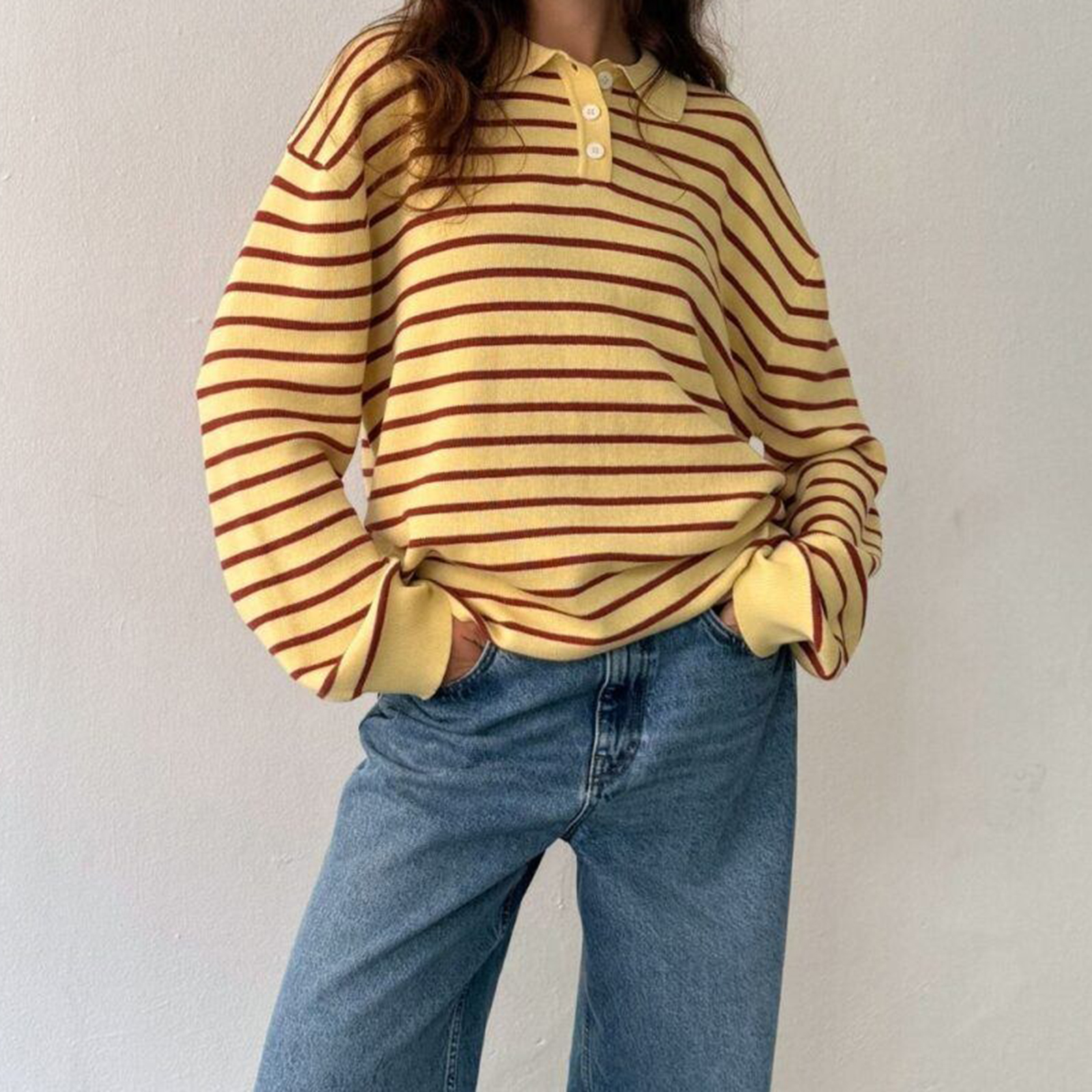 New Fashion Women Striped Coll - Xl Women'S Fashion บทวิจารณ์และราคา