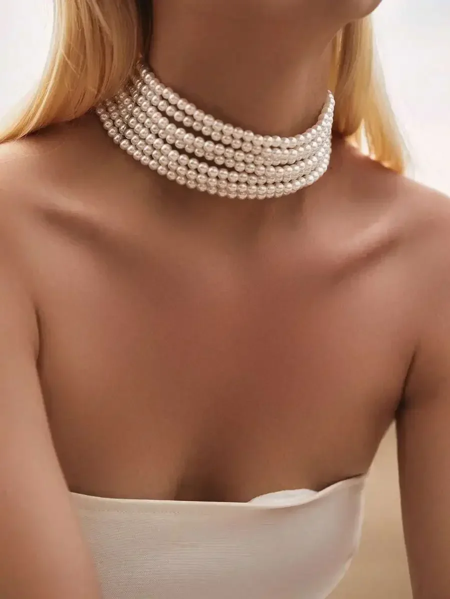 Elegant Multi-Layer Pearl Neck - Women'S Fashion Layering บทวิจารณ์และราคา