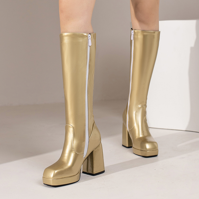 Green Winter Women Platform Kn - Women'S Fashion Knee High Boots บทวิจารณ์และราคา