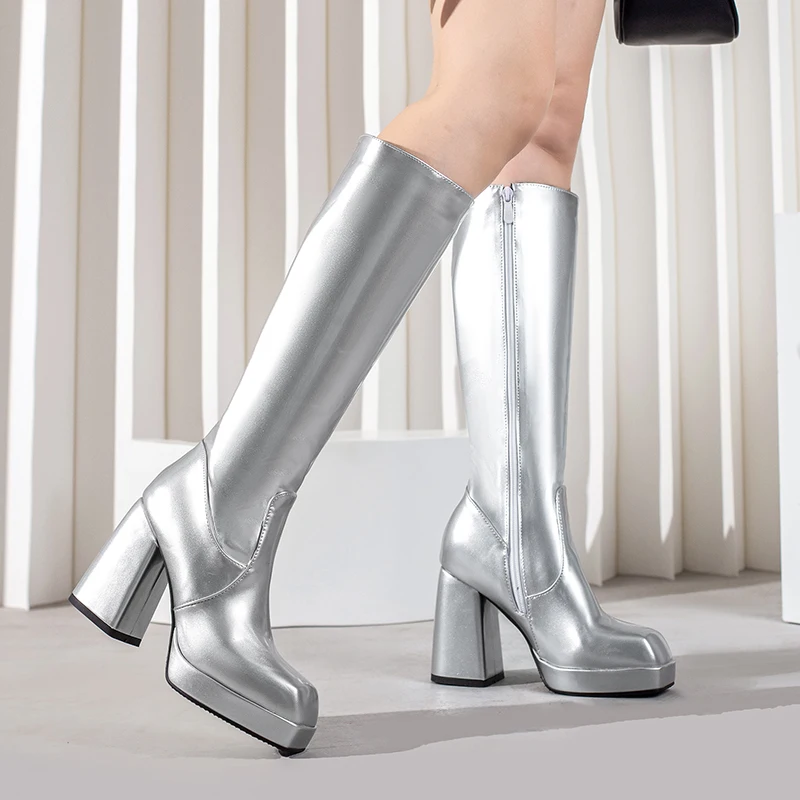 Green Winter Women Platform Kn - Women'S Fashion Knee High Boots บทวิจารณ์และราคา