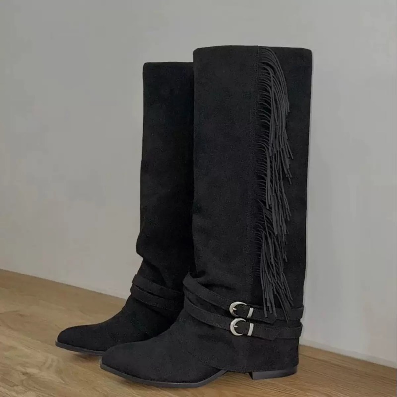 Women Knee-high Boots Tassel D - Women'S Fashion Knee High Boots บทวิจารณ์และราคา