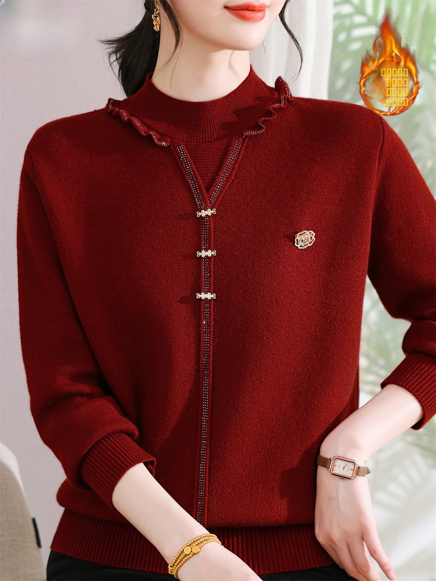 Thickened Fleece Knitted Sweat - Women Fashion Over 60 บทวิจารณ์และราคา