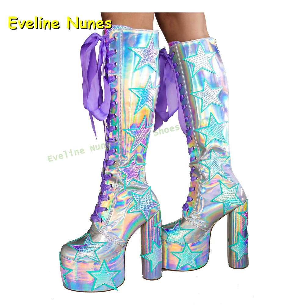 Star Print Multi Color Platfor - Women'S Fashion Boots 2025 บทวิจารณ์และราคา