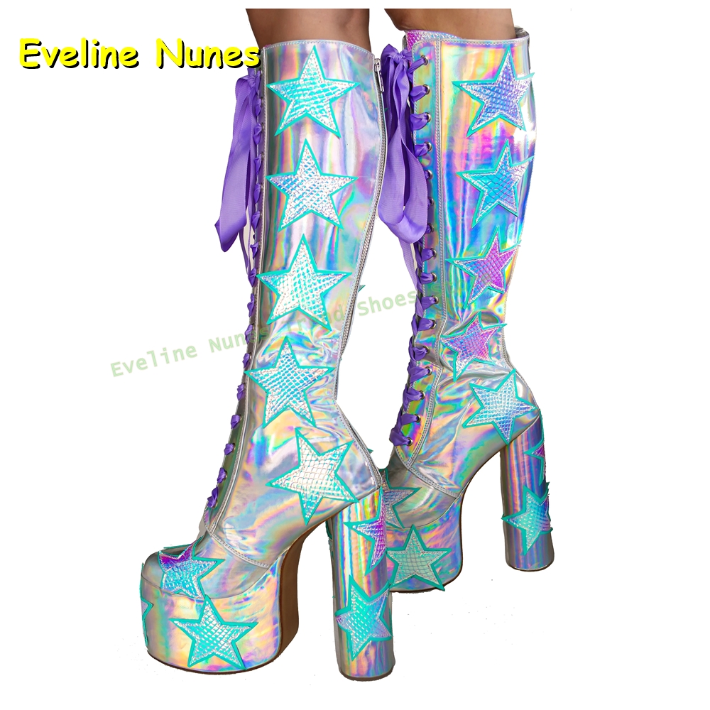 Star Print Multi Color Platfor - Women'S Fashion Boots 2025 บทวิจารณ์และราคา