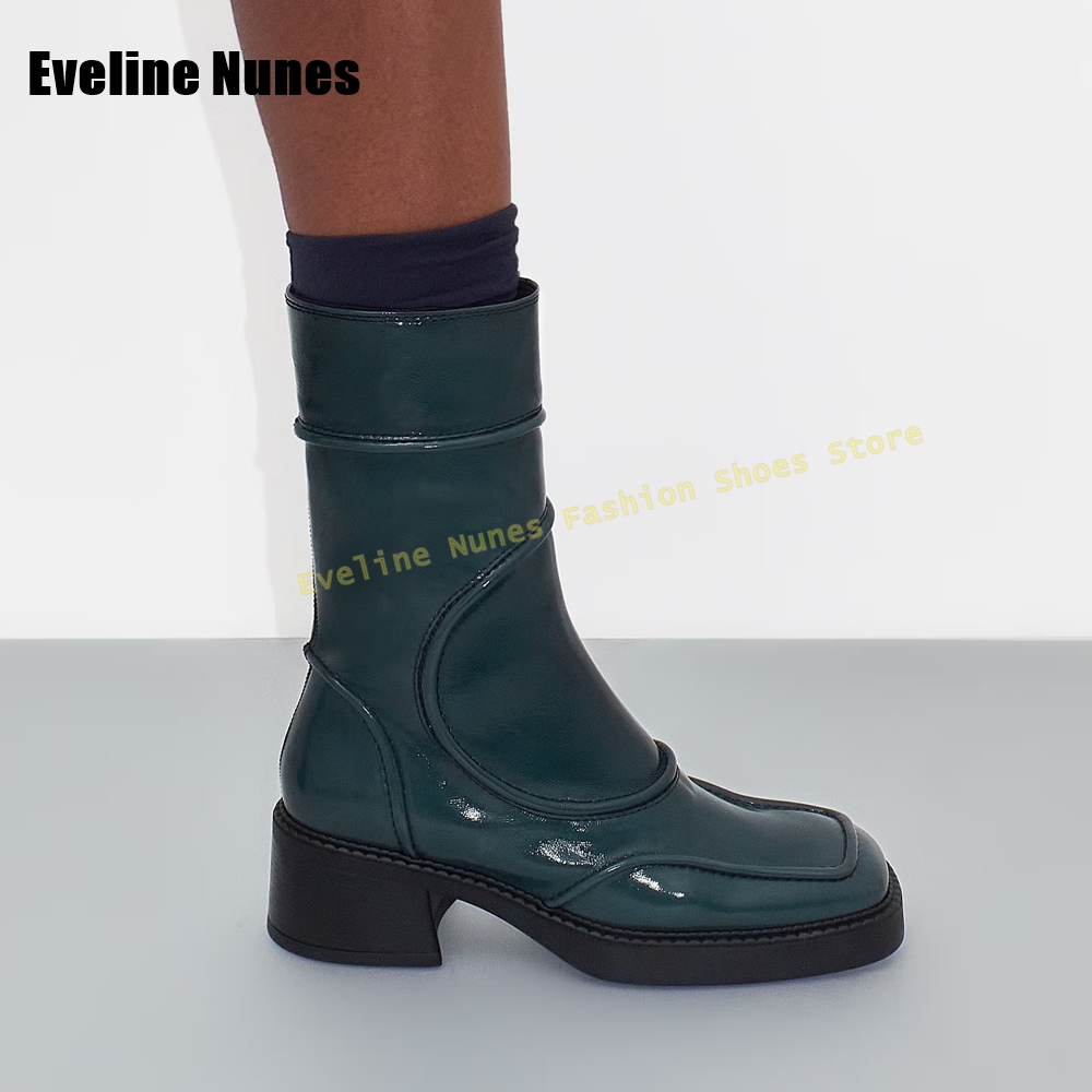 Dark Blue Square Toe Fashion B - Women'S Fashion Boots 2025 บทวิจารณ์และราคา