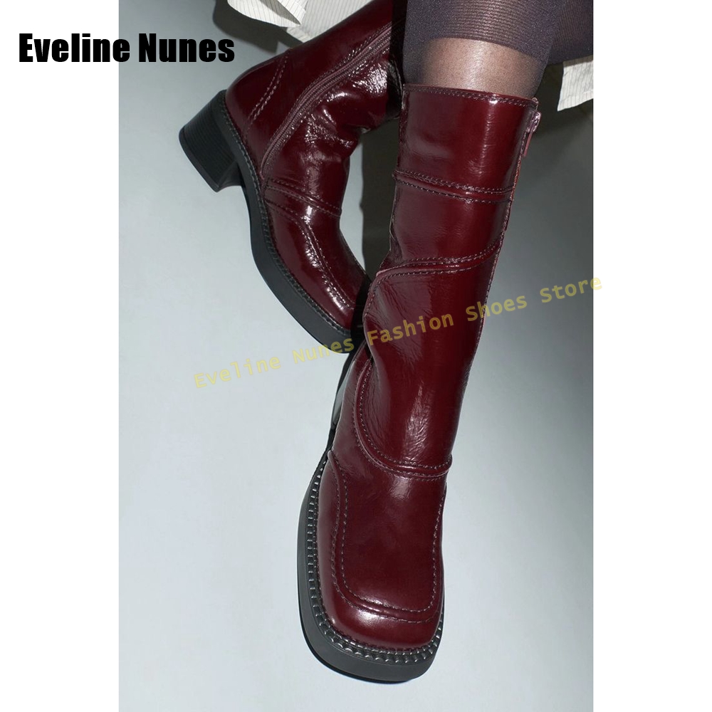 Dark Blue Square Toe Fashion B - Women'S Fashion Boots 2025 บทวิจารณ์และราคา