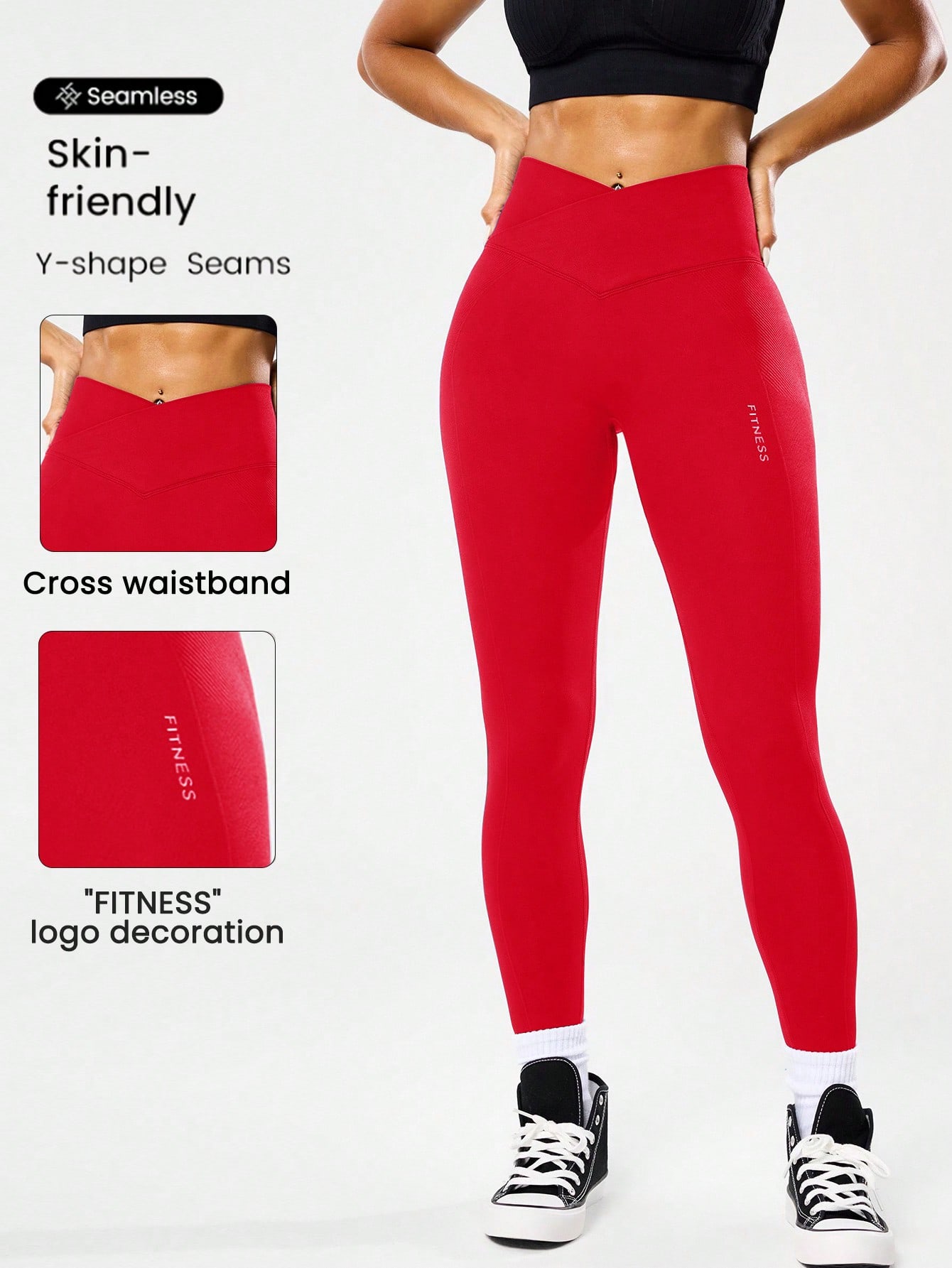 High-waisted seamless yoga leg - Women'S Fashion Leggings บทวิจารณ์และราคา