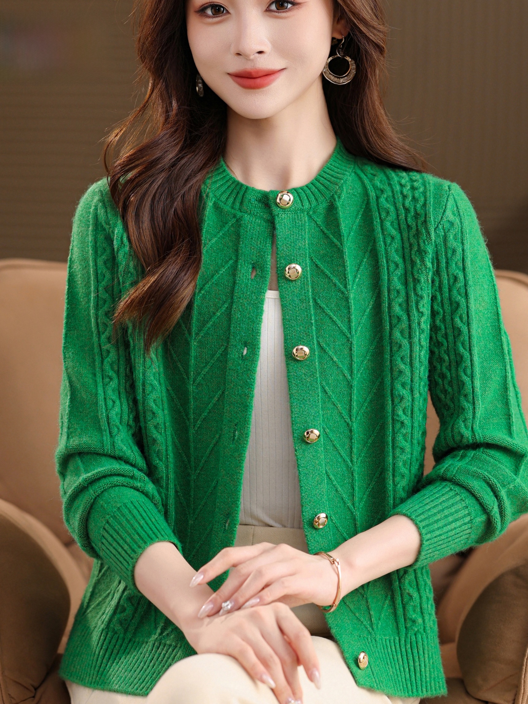 Thickened Knitted round Neck O - Women Fashion Over 60 บทวิจารณ์และราคา