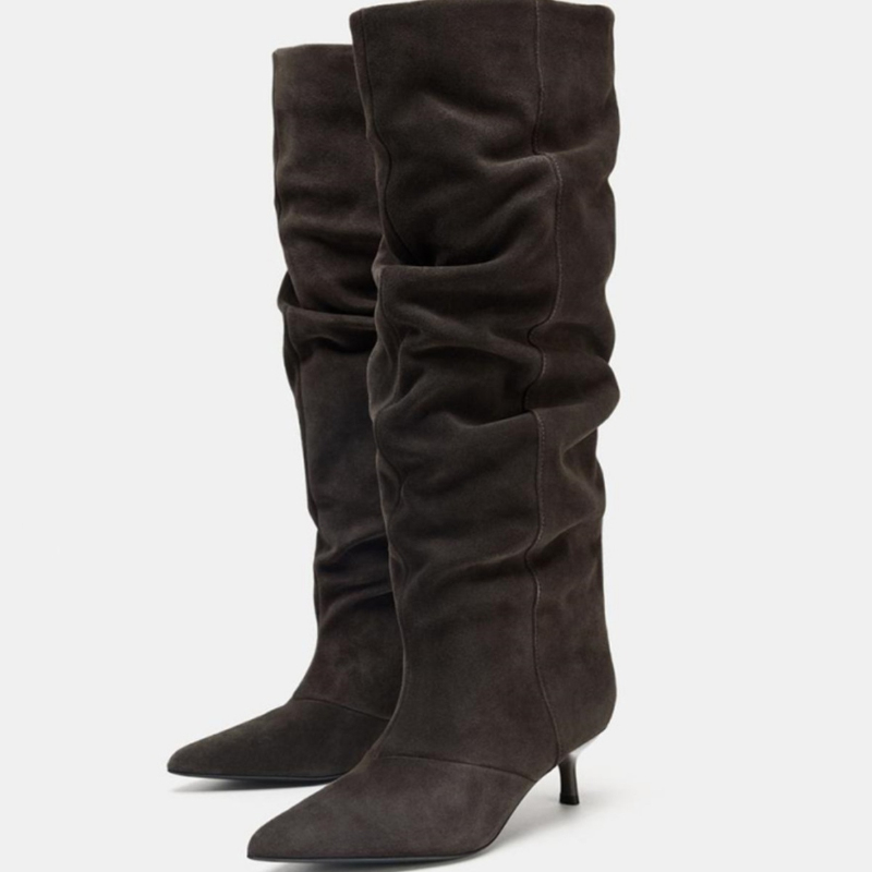 Suede Slouch Knee High Boots W - Women'S Fashion Knee High Boots บทวิจารณ์และราคา