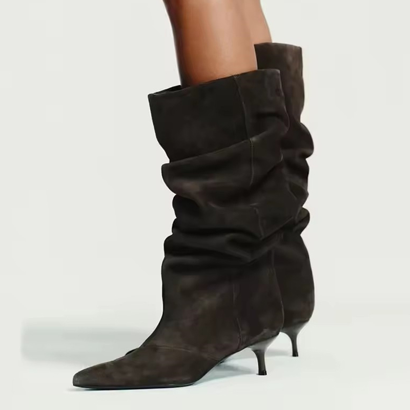 Liyke Runway Fashion Pleated S - Women'S Fashion Knee High Boots บทวิจารณ์และราคา