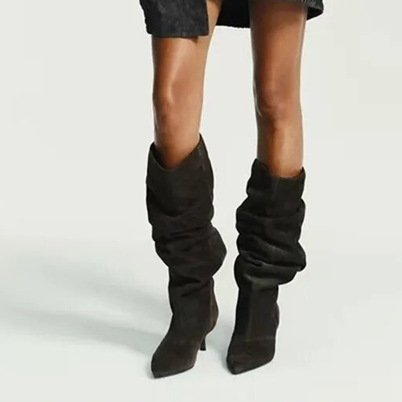 Liyke Runway Fashion Pleated S - Women'S Fashion Knee High Boots บทวิจารณ์และราคา