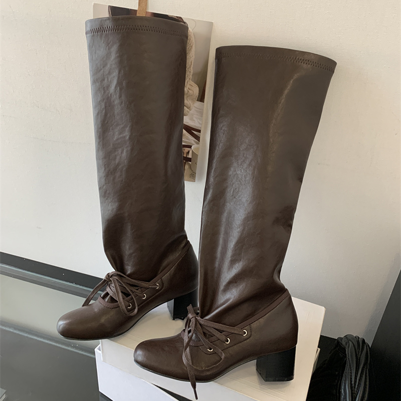 Eilyken New Fashion Lace-up Pl - Women'S Fashion Knee High Boots บทวิจารณ์และราคา