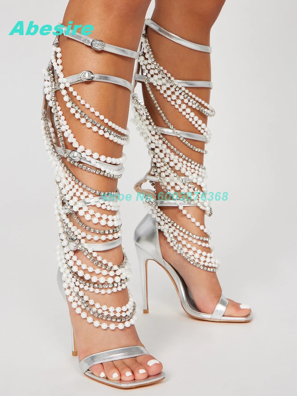 Pearl Crystal Strap Patchwork  - Women Fashion Show บทวิจารณ์และราคา