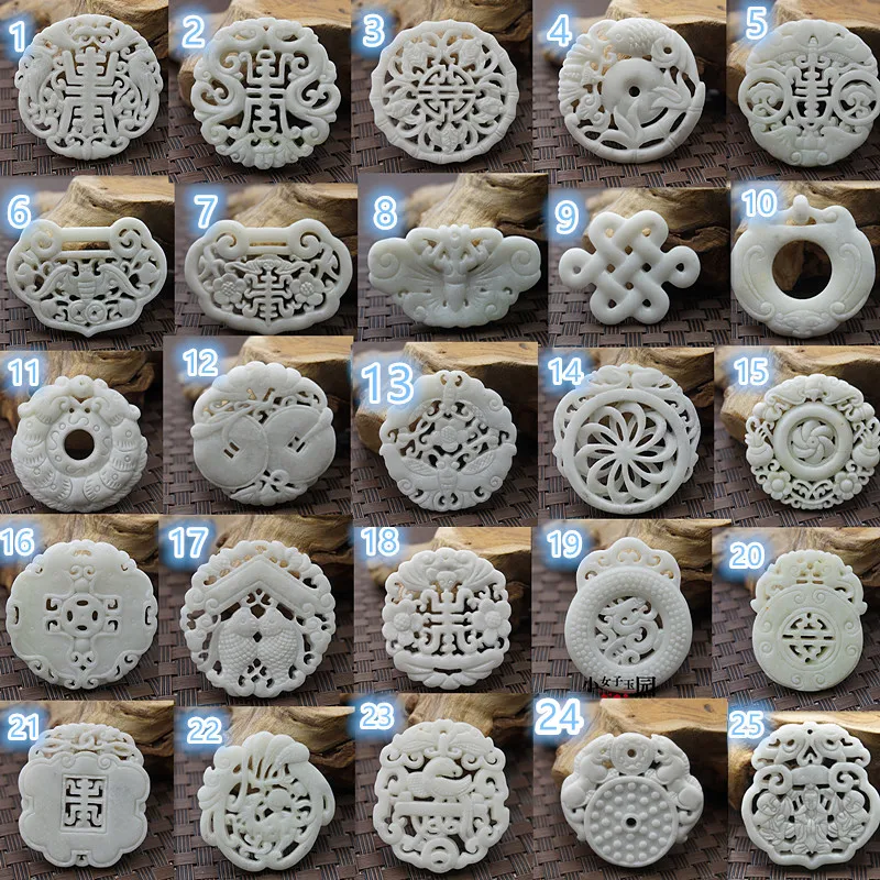 Natural White Jade Carved Luck - Women'S Fashion Jewellery บทวิจารณ์และราคา