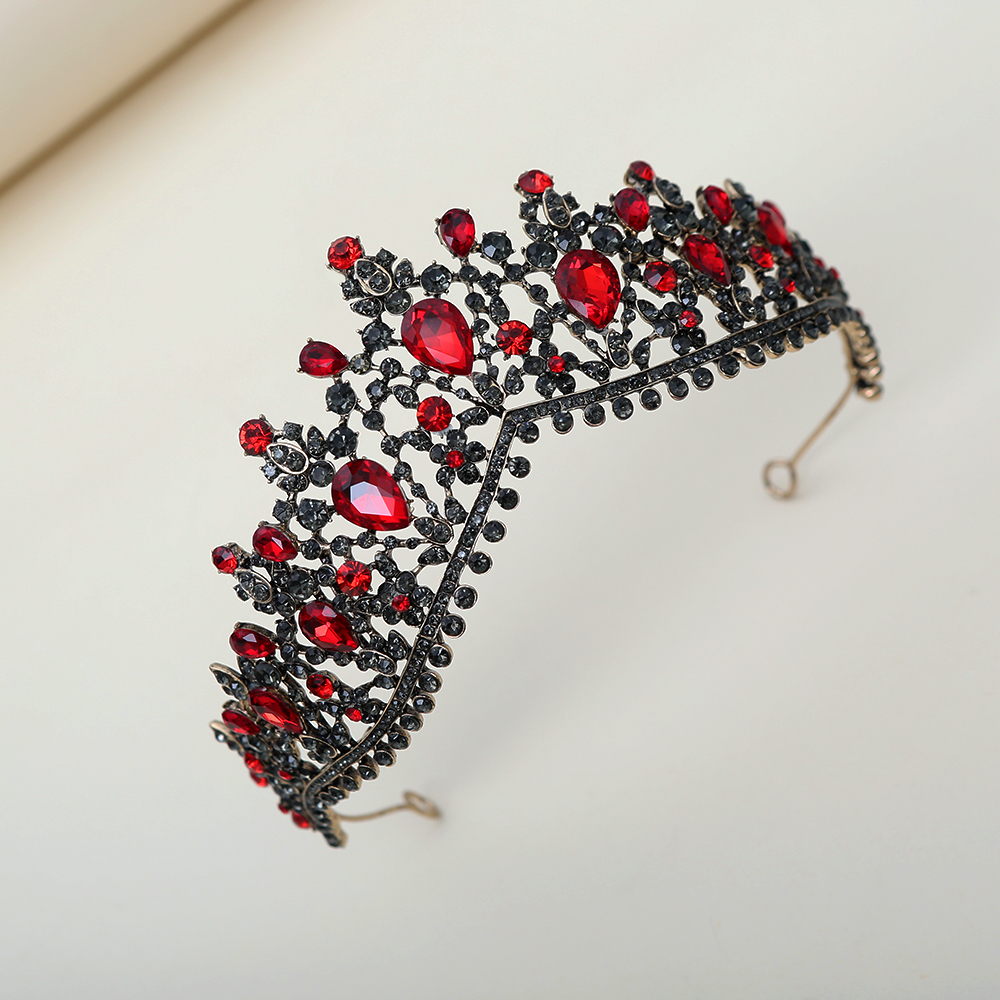 Dark Ruby Black Diamond Crown  - Women Queen Fashion บทวิจารณ์และราคา